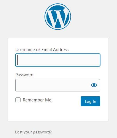 Image of the WordPress Login Form